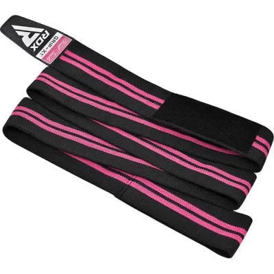 Бинты на колени RDX Gym Knee Wrap R11 200 см 2 шт Black Pink (WAH-KR11BP)