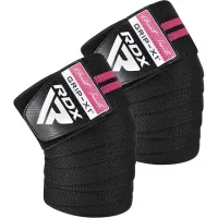 Бинты на колени RDX Gym Knee Wrap R11 200 см 2 шт Black Pink (WAH-KR11BP)