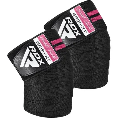 Бинты на колени RDX Gym Knee Wrap R11 200 см 2 шт Black Pink (WAH-KR11BP)
