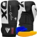 Боксерские перчатки RDX F4 Boxing Sparring Gloves Hook&Loop 12 унций White Black (BGR-F4B-12OZ)