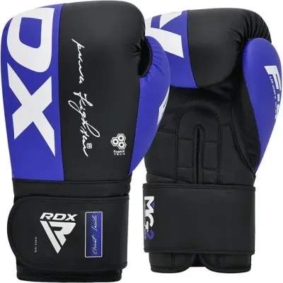 Боксерські рукавички RDX F4 Boxing Sparring Gloves Hook&Loop 10 унцій Blue Black (BGR-F4U-10OZ)