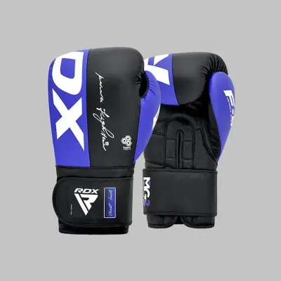 Боксерські рукавички RDX F4 Boxing Sparring Gloves Hook&Loop 10 унцій Blue Black (BGR-F4U-10OZ)