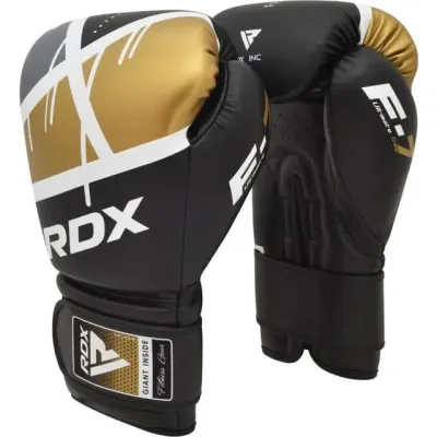 Боксерские перчатки RDX F7 Ego 12 унций Black Golden (BGR-F7BGL-12oz) Боксерские перчатки RDX F7 Ego 12 унций Black Golden (BGR-F7BGL-12oz)