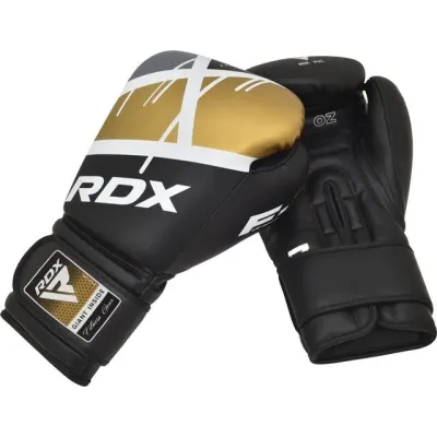 Боксерские перчатки RDX F7 Ego 12 унций Black Golden (BGR-F7BGL-12oz) Боксерские перчатки RDX F7 Ego 12 унций Black Golden (BGR-F7BGL-12oz)