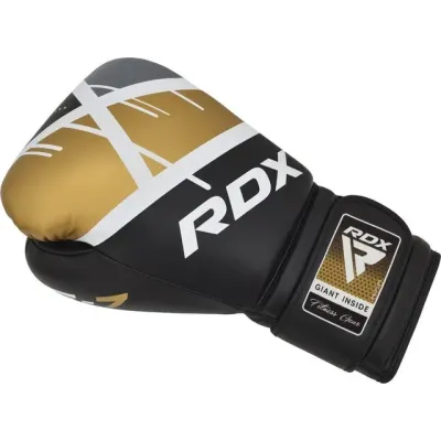 Боксерские перчатки RDX F7 Ego 12 унций Black Golden (BGR-F7BGL-12oz) Боксерские перчатки RDX F7 Ego 12 унций Black Golden (BGR-F7BGL-12oz)