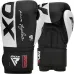 Боксерские перчатки RDX F4 Boxing Sparring Gloves Hook&Loop 14 унций White Black (BGR-F4B-14OZ)