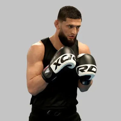 Боксерские перчатки RDX F4 Boxing Sparring Gloves Hook&Loop 14 унций White Black (BGR-F4B-14OZ)