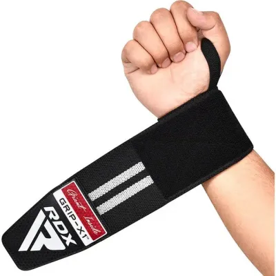Бинты для запястий RDX Gym Wrist Wrap R11 One Size 2 шт Black White (WAH-WR11BW)