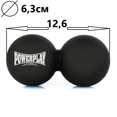 Масажний подвійний м'яч силіконовий PowerPlay PP-4355 Silicone Lacrosse Peanut Ball 6.3х12.6 см Чорний Масажний подвійний м'яч силіконовий PowerPlay PP-4355 Silicone Lacrosse Peanut Ball 6.3х12.6 см Чорний