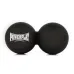 Масажний подвійний м'яч силіконовий PowerPlay PP-4355 Silicone Lacrosse Peanut Ball 6.3х12.6 см Чорний