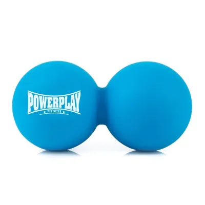 Массажный двойной мяч PowerPlay PP-4355 Silicone Lacrosse Peanut Ball 6.3х12.6 см Синий