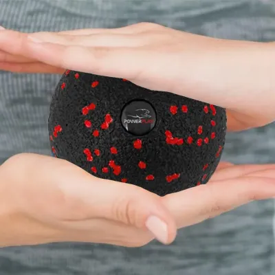 Масажний м'яч PowerPlay PP-4350 Epp Massage Ball 8 см Чорно-червоний