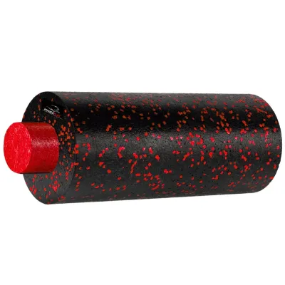 Масажний роллер гладкий PowerPlay PP-4348 2 in 1 EPP Foam Roller 33x14 см Чорно-червоний