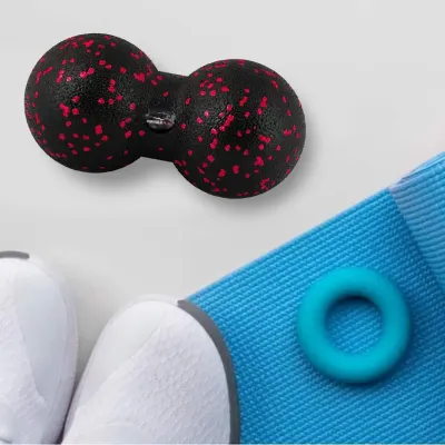Массажный мяч двойной PowerPlay PP-4352 Epp foam peanut ball 8х16 см Черно-красный