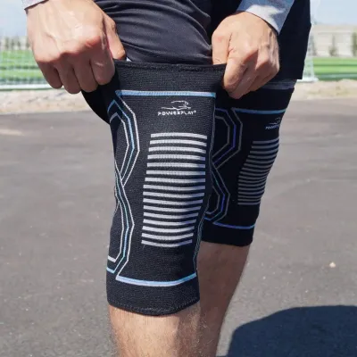Наколенники спортивные PowerPlay PP-4099 Knee Support Черно-синий L-XL