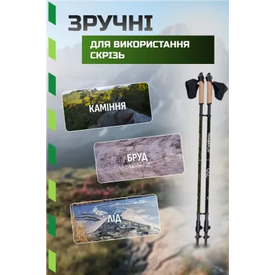 Палки для скандинавской ходьбы PowerPlay 9105 Sisu 80-135 см Black Gold Палки для скандинавской ходьбы PowerPlay 9105 Sisu 80-135 см Black Gold