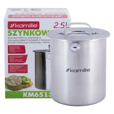 Шинчинниця Kamille з термометром на 2,5 кг 200х140 мм Сріблястий (КМ 6513)
