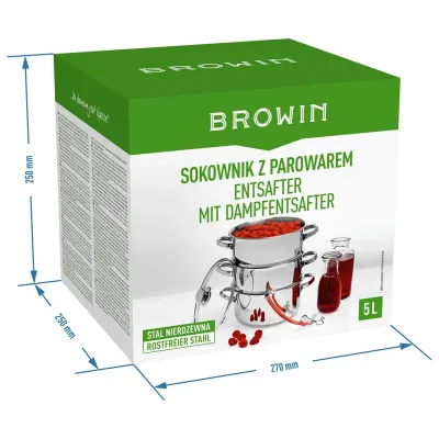 Соковарка-пароварка на 5 л Browin Сріблястий (800505) Соковарка-пароварка на 5 л Browin Сріблястий (800505)