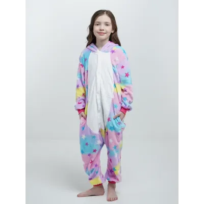 Пижама кигуруми детская Jamboo Звездный единорог 110 см Разноцветный (J400185)
