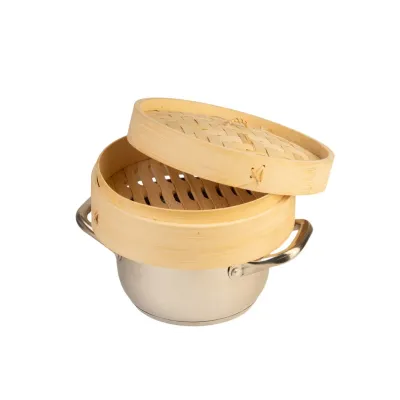 Пароварка бамбукова з кришкою One Chef 21 см Бежевий (803001) Пароварка бамбукова з кришкою One Chef 21 см Бежевий (803001)