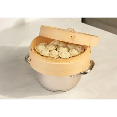 Пароварка бамбукова з кришкою One Chef 21 см Бежевий (803001) Пароварка бамбукова з кришкою One Chef 21 см Бежевий (803001)
