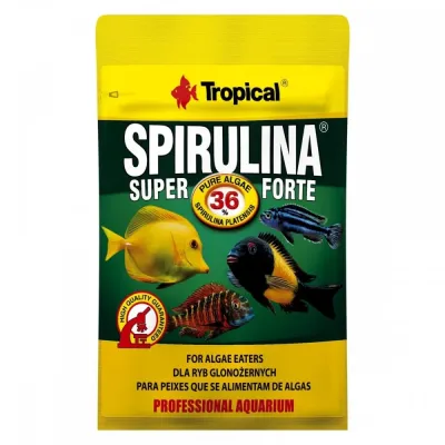 Сухой корм для аквариумных рыб Tropical Super Spirulina Forte хлопья 12 г (70311)