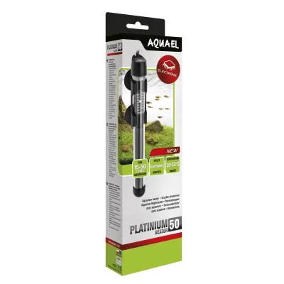 Терморегулятор для акваріума Aquael Platinum Heater 50 W на 15-50 л з електронним термостатом 22,5 см Чорний (121215)