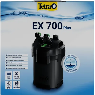 Зовнішній фільтр для акваріума Tetra EX 700 Plus до 200 л Чорний 7 л (302747)