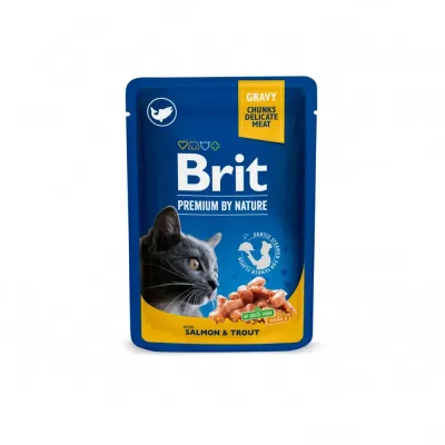 Консервы для кошек Brit Premium Cat pouch с лососем и форелью 100 г (100271 /505999)
