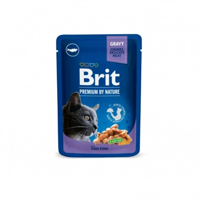 Консервы для котов Brit Premium Cat pouch с треской 100 г (100272 /506002)