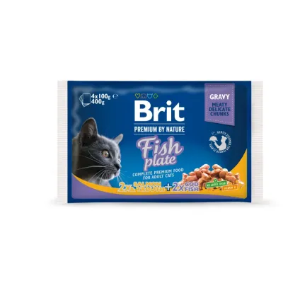 Консерви для кішок Brit Premium Cat pouch рибна тарілка 400 г (100276 /506248)
