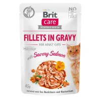 Вологий корм для кішок Brit Care Cat pouch з філе лосося в соусі 85 г (100530/0525) Вологий корм для кішок Brit Care Cat pouch з філе лосося в соусі 85 г (100530/0525)