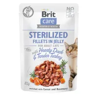 Влажный корм для стерилизованных котов Brit Care Cat pouch с уткой и индейкой в желе 85 г (100532/0549)