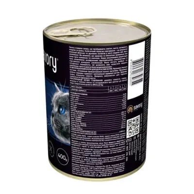 Влажный корм для кошек Savory Cat Can Adult с рыбой 400 г (30655)