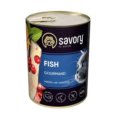 Влажный корм для кошек Savory Cat Can Adult с рыбой 400 г (30655)