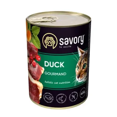 Вологий корм для кішок Savory Cat Can Adult з качкою 400 г (30624)