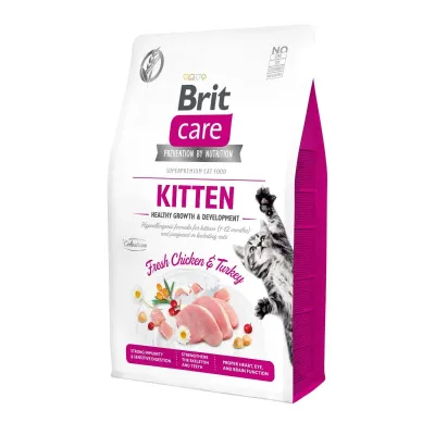 Корм для кошенят Brit Care Kitten Healthy Growth & Development з куркою та індичкою 2 кг (171278/0679)