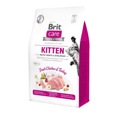 Корм для кошенят Brit Care Kitten Healthy Growth & Development з куркою та індичкою 400 г (171279/0686)