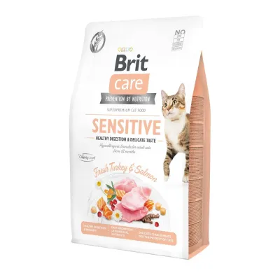 Корм для вибагливих кішок Brit Care Sensitive Healthy Digestion & Delicate Taste з індичкою та лососем 2 кг (171282/0709)