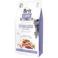 Корм для стерилізованих кішок із зайвою вагою Brit Care Sterilized Weight Control з качкою та індичкою 7 кг (171293/0785) Корм для стерилізованих кішок із зайвою вагою Brit Care Sterilized Weight Control з качкою та індичкою 7 кг (171293/0785)