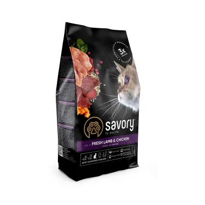 Корм для стерилизованных кошек Savory Steril Fresh Lamb & Chicken с ягненком и курицей 400 г (30105)