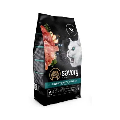 Корм для котят Savory Kitten Chicken With Fresh Turkey с индейкой и курицей 400 г (30136)