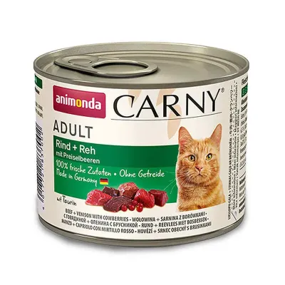 Вологий корм для кішок Animonda Carny Adult Beef Venison with Cowberries з яловичиною оленіною та брусницею 200 г (AM-83700)