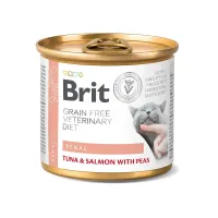 Вологий корм для кішок Brit Veterinary Diet Renal хронічна ниркова недостатність з тунцем та лососем 200 г (100714/9870)