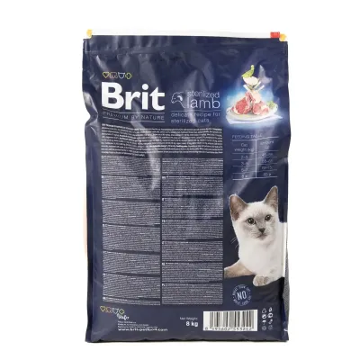 Корм для стерилізованих кішок Brit Premium by Nature Cat Sterilized Lamb з ягнятком 8 кг (171871)