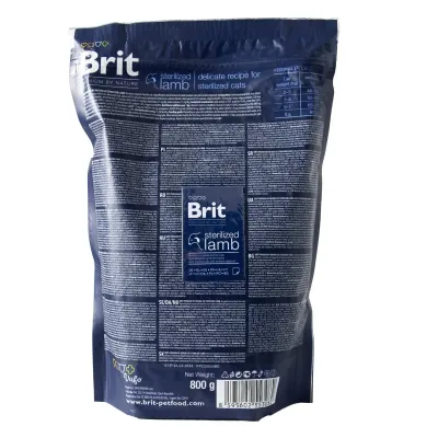 Сухий корм для стеліризованих кішок Brit Premium by Nature Cat Sterilized Lamb з ягнятком 800 г (171855) Сухий корм для стеліризованих кішок Brit Premium by Nature Cat Sterilized Lamb з ягнятком 800 г (171855)