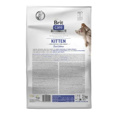 Сухий корм для кошенят Brit Care Cat Grain Free Kitten Gentle Digestion Strong Immunity з лососем 2 кг (172542)