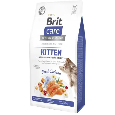 Сухий корм для кошенят Brit Care Cat Gentle Digestion Strong Immunity з лососем 7 кг (172543)