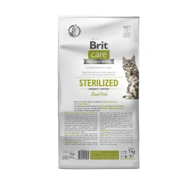 Сухий корм для стерилізованих кішок Brit Care Cat Grain Free Sterilized Immunity Support со свининой 7 кг (172546)