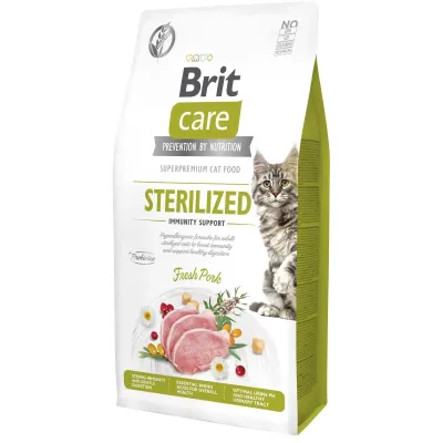 Сухий корм для стерилізованих кішок Brit Care Cat Grain Free Sterilized Immunity Support со свининой 7 кг (172546)